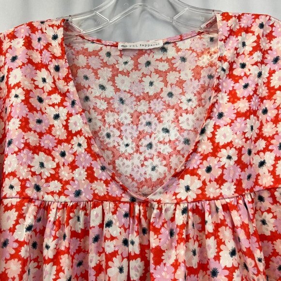 FSL Apparel Womens Multicolor Floral Short Sleeve Floral Blouse Top Size Small - Picture 4 of 8